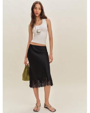 Reformation Carolina Silk Skirt - Natural
