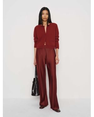 Reformation Gale Satin Mid Rise Bias Pant - Red