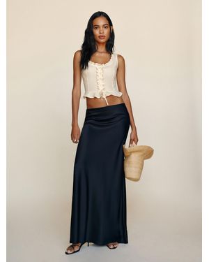 Reformation Kiera Linen Top 0 - Blue