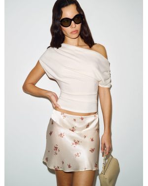 Reformation Samara Silk Skirt 0 - Natural