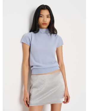 Reformation Carla Low Waist Skirt Halo 0 - Blue
