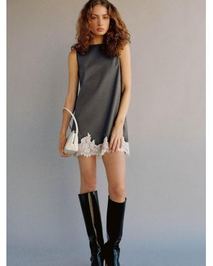 Reformation Jessalyn Dress Earl Lace - Grey