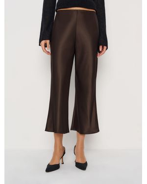 Reformation Gale Satin Mid Rise Capri Pant - Brown