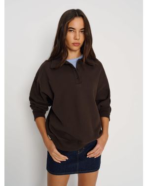 Reformation Nico Classic Polo Sweatshirt - Black