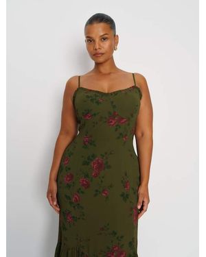 embroidered dress for wedding guest Lush Emerald Embroidered Dress L / Green