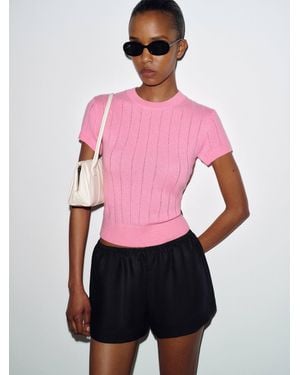 Reformation Darcy Cashmere T-Shirt - Pink