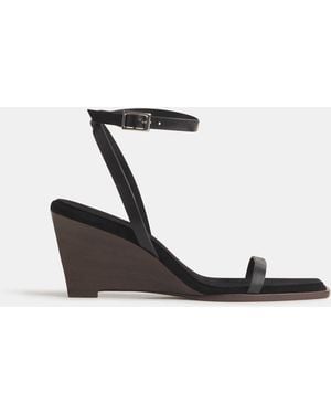 Reformation Lina Wedge Sandal Leather - White