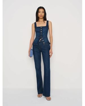 Reformation Tilly Stretch Denim Top - Blue