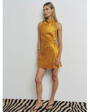 Reformation Stelliana Silk Dress - White