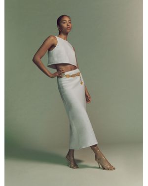 Reformation Layla Linen Skirt - Green