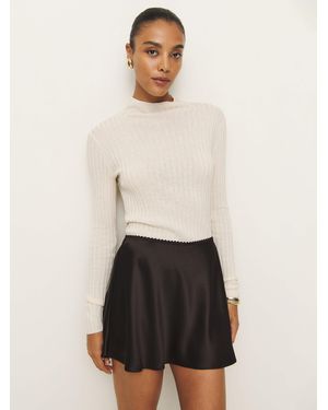 Reformation Brandy Satin Skirt - White