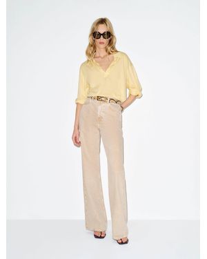 Reformation Mellen Polo Knit Top - Natural