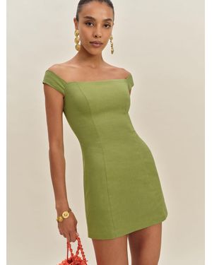Reformation Eby Linen Dress - Green