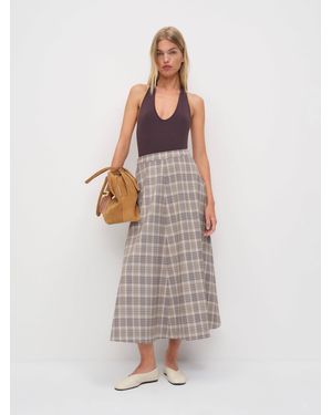 Reformation Peony Skirt Check 0 - White