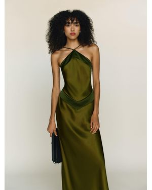 Reformation Jillian Silk Dress 4 - Green