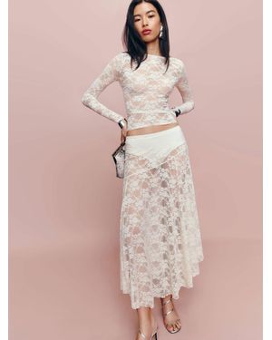 Reformation Mirabelle Knit Skirt - White