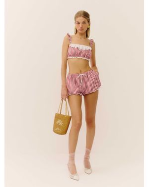 Reformation Betsy Short Gingham - Pink
