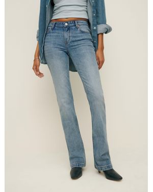 Reformation Rayna Low Rise Bootcut Jeans - Blue