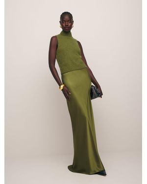 Reformation Bella Silk Skirt - Green