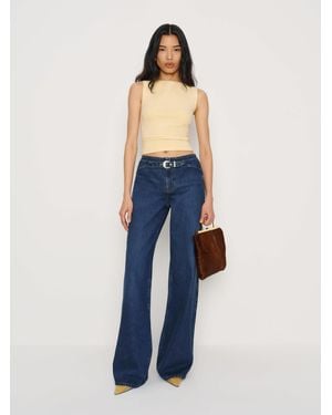 Reformation Cary Low Rise Slouchy Wide Leg Jeans Denim - Blue
