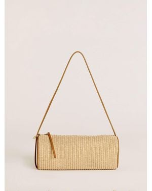 Reformation Simona Cylinder Bag Raffia - Natural