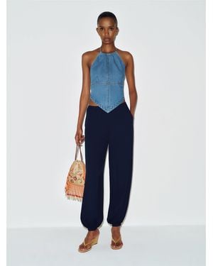 Reformation Aven Crepe Pant - Blue