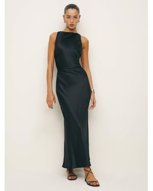 Reformation Casette Silk Dress - Black