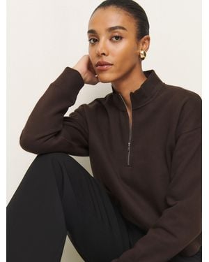 Reformation Maddie Zip Sweatshirt - Black