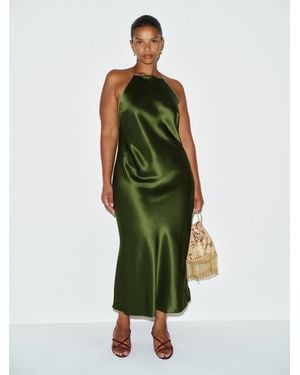 Reformation Maripaz Silk Dress Es - Green