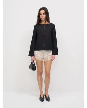 Reformation Lucia Linen Jacket - Black