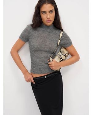 Reformation Laurel Sheer Alpaca Mock Neck - Grey