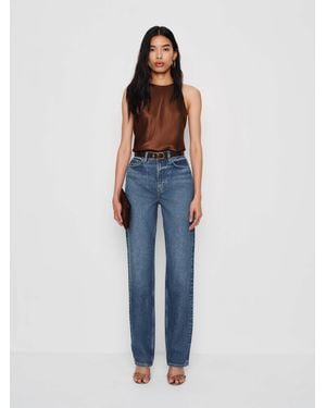 Reformation Harriet High Rise Relaxed Straight Jeans Denim - Blue