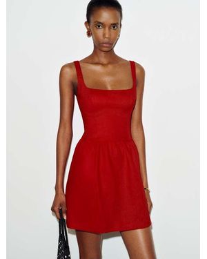 Reformation Everett Mini Linen Dress 0 in Pink | Lyst Reformation Everett Mini Linen Dress 0 in Pink | Lyst