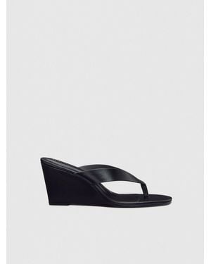 Reformation Jessie Wedge Thong Leather 5 - White