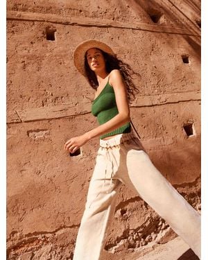 Reformation Olina Linen Pant - Brown