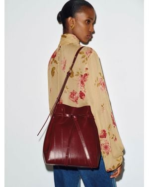 Reformation Beatrice Bucket Tote - Red