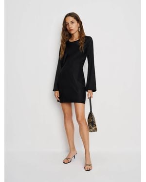 Reformation Pike Satin Dress - Black
