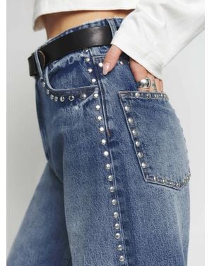 Reformation Cary High Rise Slouchy Wide Leg Jeans Denim - Blue
