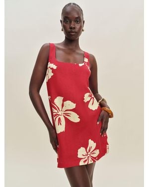 Reformation Hamley Linen Dress 0 - Red