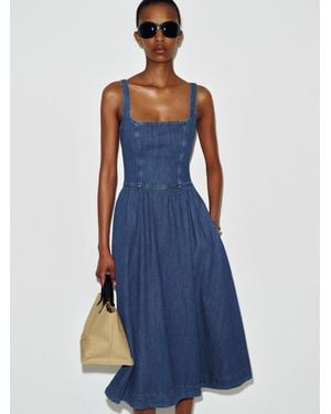 Reformation Janu Denim Midi Dress 0 - Blue