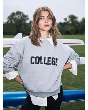 Reformation Drew Vintage Oversized Crewneck Sweatshirt - Grey