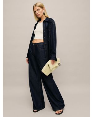 Reformation Rui Lived-In Wide Leg Baggy Jeans - Blue