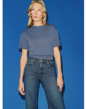 Reformation Ziva Cashmere Sweater T-Shirt - Blue
