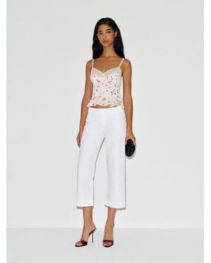 Reformation Kat Low Rise Straight Cropped Jeans - White