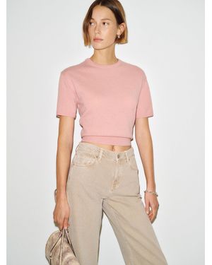 Reformation Ziva Cashmere Sweater T-Shirt - Natural
