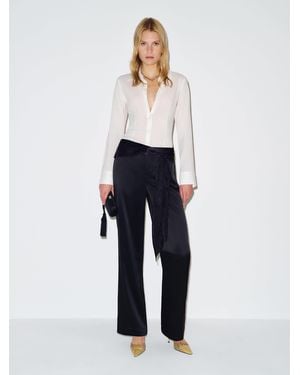Reformation Mina Satin Tie Pant - Blue
