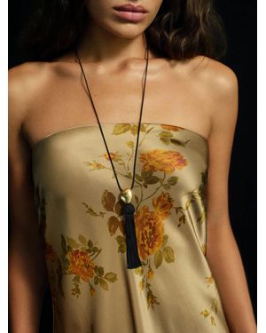 Reformation Dolores Tassel Necklace - Green