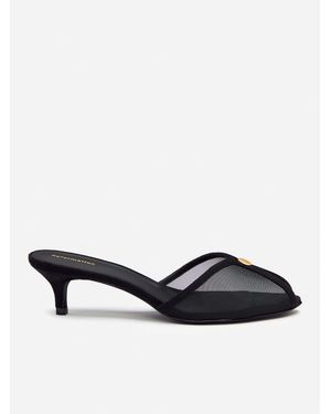 Reformation Wisdom Peep Toe Mule Mesh 6 - Black