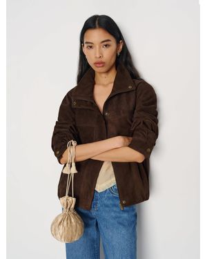 Reformation Aphrodite Pleated Pouch Plisse Satin - Natural
