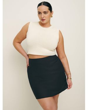 Reformation Veranda Linen Skirt Es - Black